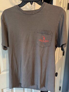 Local Boy Outfitters Gray American Flag Pocket T Shirt Mens Small